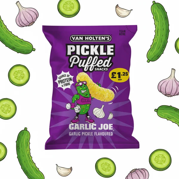 Van Holten's Garlic Joe Garlic Pickle Puffed Snacks Bag